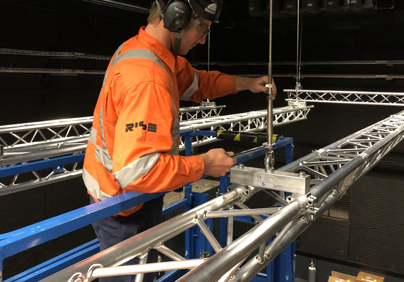 Featured image for “RISE Pacific rose to the challenge to install Global Truss grid at NEP Studios”