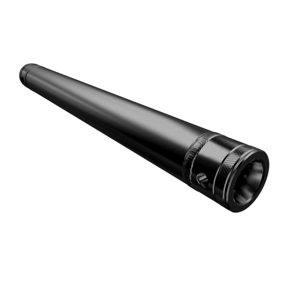 Black F01 50mm aluminium tube with junction connector for modular frame and display builds