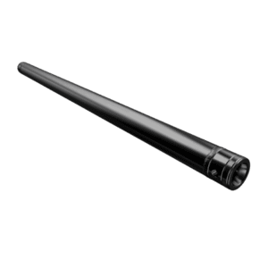 1.0m black aluminium tube with 50mm diameter, spigot connection, pins, and R-clips for modular builds