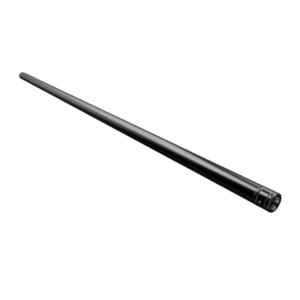 Black 2.0m aluminium tube with 50mm diameter, fitted with spigot, pins, and R-clips for modular builds