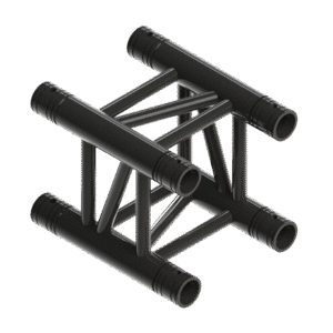 Black Global Truss F34 square truss section with 290 mm outer dimensions, designed for professional staging and rigging applications