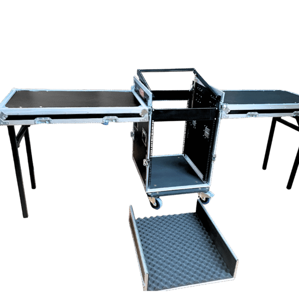 12RU Standard Combination 19" Rack Mount Case with Side-Mount Benches