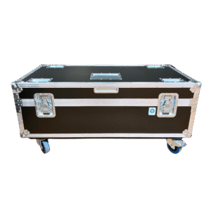 OV-MTP-6012055-12 Mother Trucker Packer road case, foam-lined, black 12mm hex ply, with reinforced corners and Penn Elcom hardware, lid closed