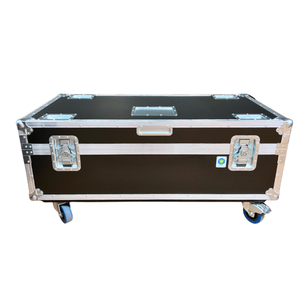 OV-MTP-6012055-12 Mother Trucker Packer road case, foam-lined, black 12mm hex ply, with reinforced corners and Penn Elcom hardware, lid closed