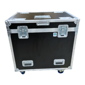 Mother Trucker Packer 900mmW x 600mmD x 955mmH OD road case, foam-lined, black 12mm hex ply, lid closed