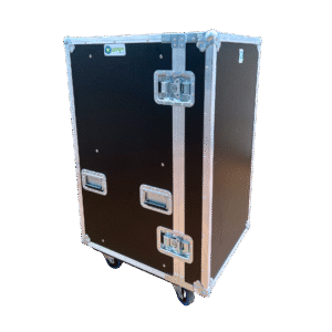 16RU Sleeve Stacking Case 600mmW x 728mmD x 1190mmH closed black road case