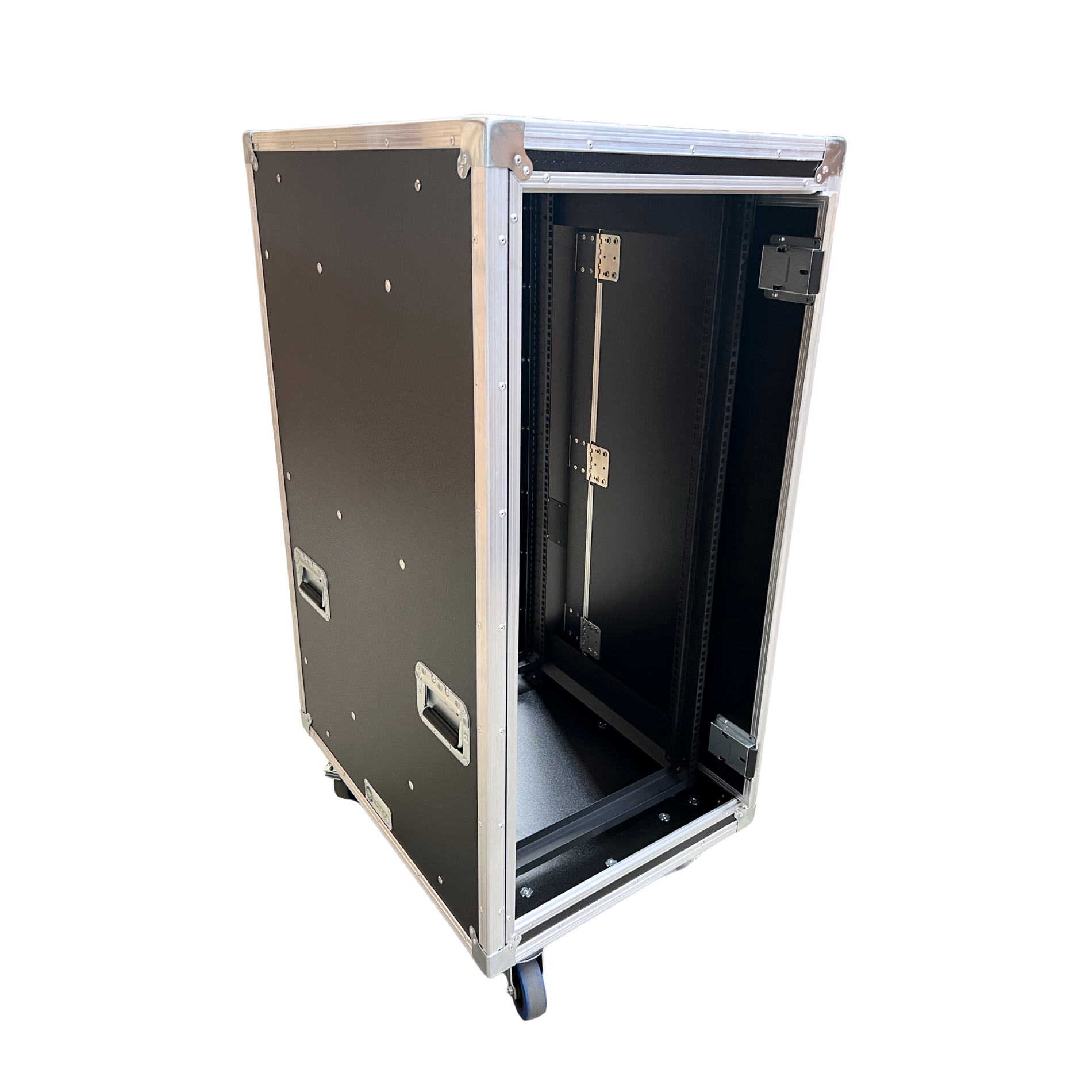 Ovation 24RU Anti-Vibration Rack Mount Case door open