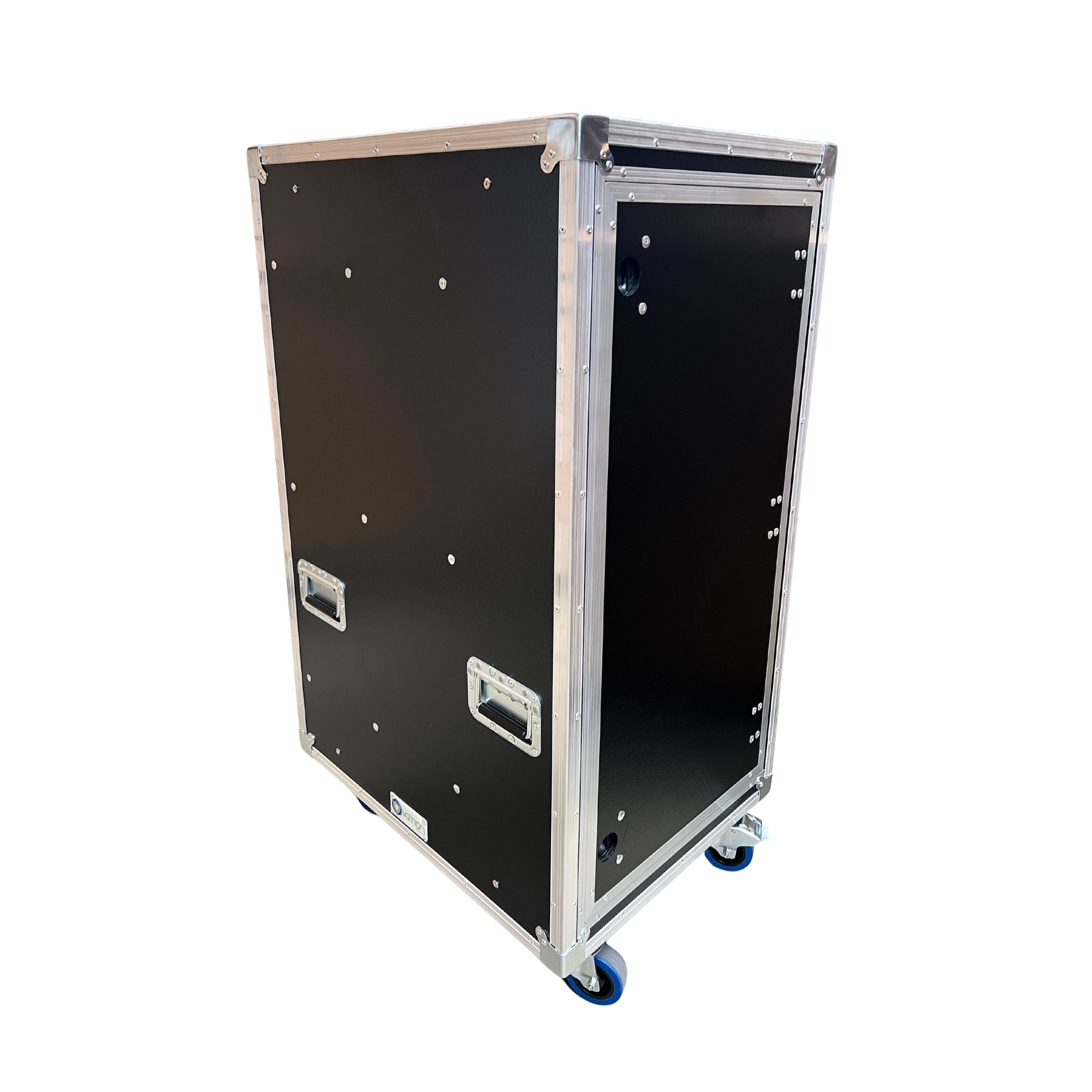 Ovation 24RU Anti-Vibration 19" Rack Mount Case with Slide-Away Doors & Castors; 778mmD - Black