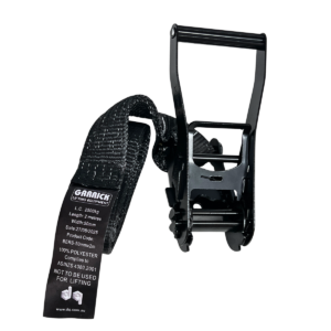 The 2m Length x 50mm width Black Endless Ratchet Strap is a dependable, heavy-duty solution for secure load restraint and rigging applications.