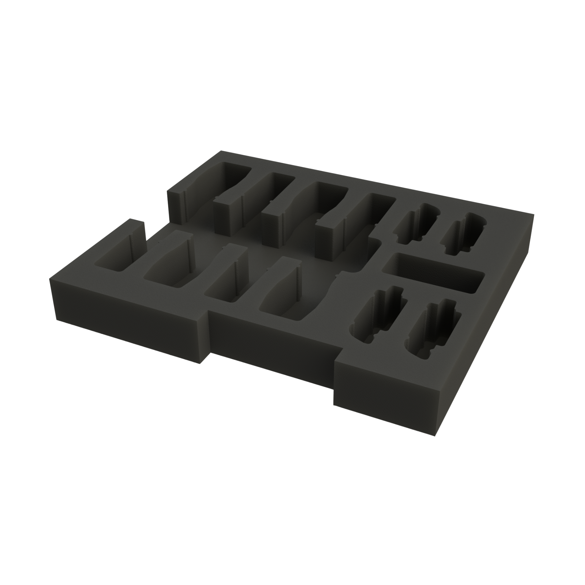 Ovation CNC foam insert holding 4 Sennheiser wireless microphones and 4 beltpacks in ES-AC-RD2UB-LR case