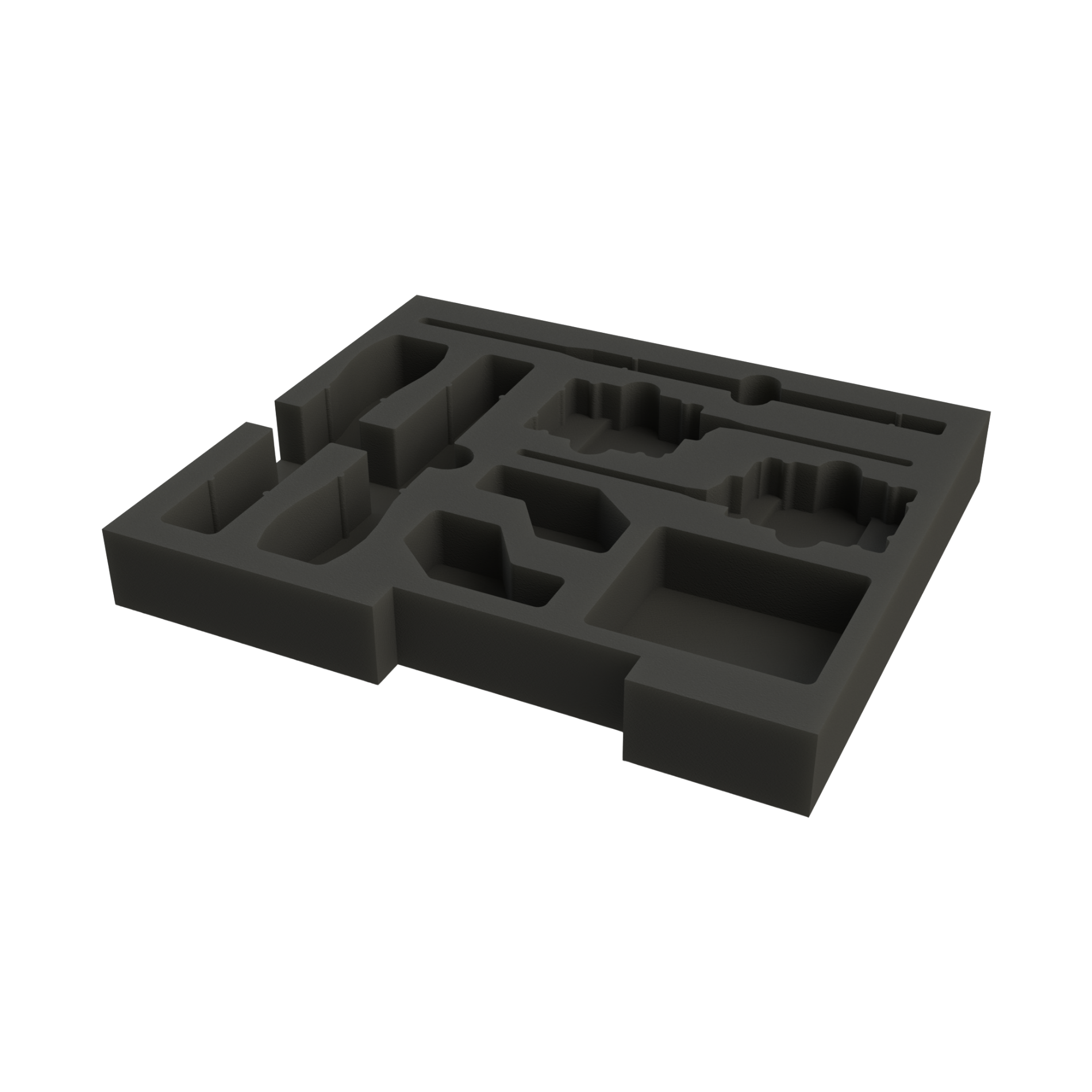 Ovation CNC foam insert holding Shure wireless microphones, beltpacks, mic clips, and UA8 antennas in ES-AC-RD2UB-LR case