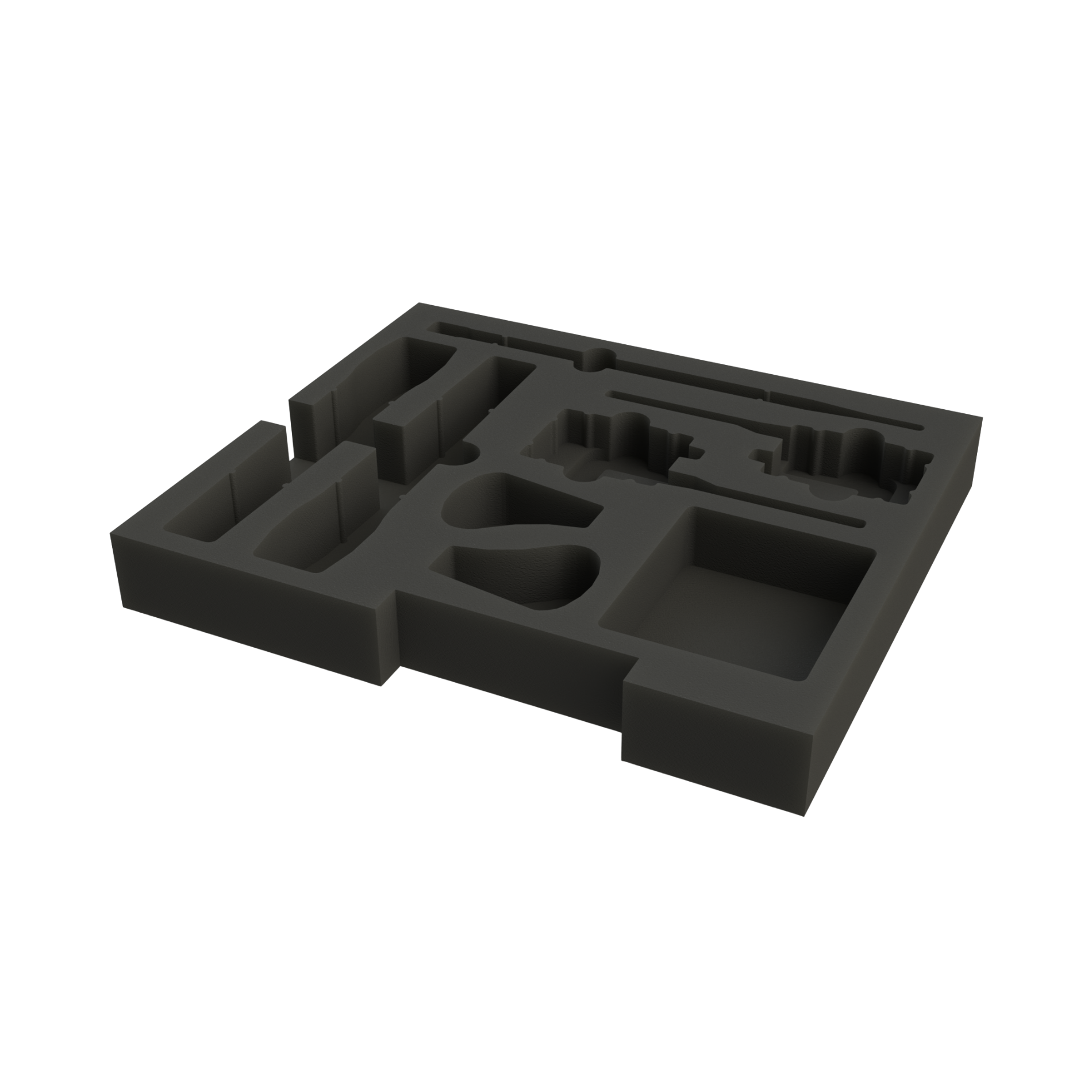 Ovation CNC foam insert holding Sennheiser wireless microphones, beltpacks, mic clips and dipole antennas in ES-AC-RD2UB-LR case