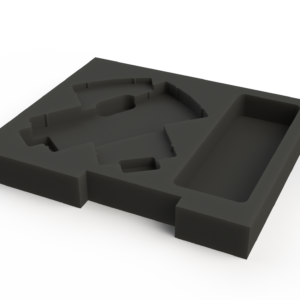 Ovation CNC Insert holding 2 Sennheiser A 1031-U omni-directional antennas with accessory compartment in ES-AC-RD2UB-LR case