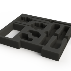 Ovation CNC Insert holding Shure ULXD drawer mic kits with antennas inside ES-AC-RD2UB-LR case