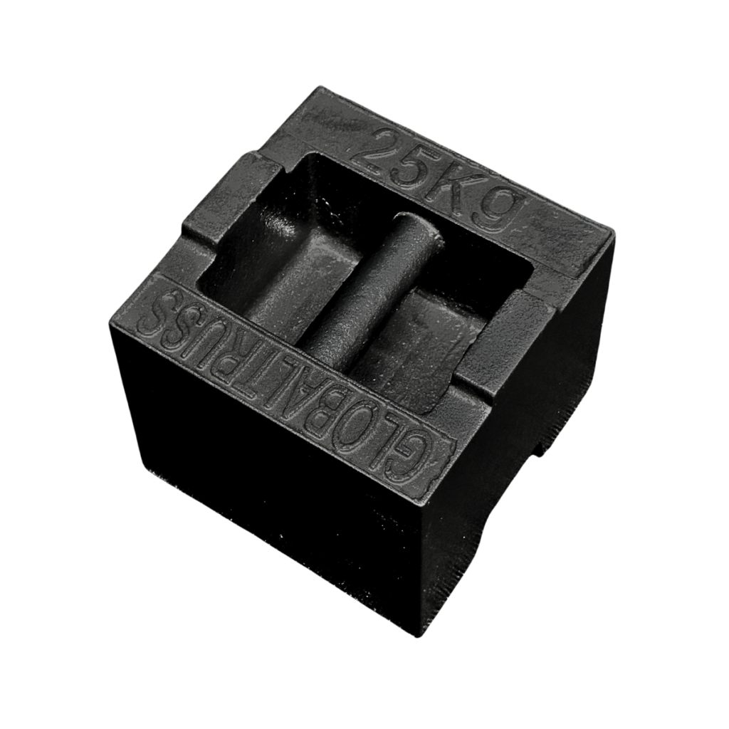 Global Truss 25kg Stackable Ballast Weight black steel counterweight used for truss systems and event staging installations