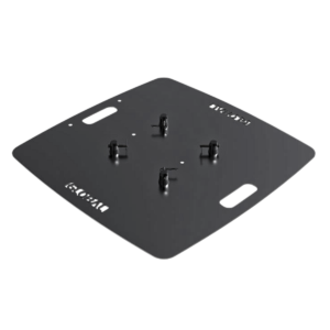 F34 Truss 800mm x 800mm x 6mm Laser Cut Steel Base Plate with Spigots, Pins & R-Clips - Black
