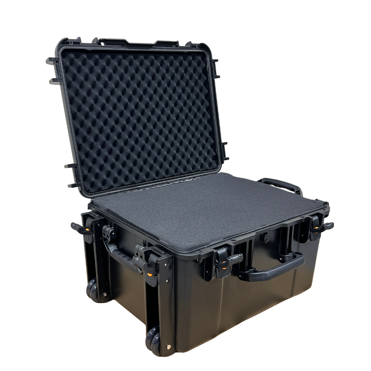 Bruce Bravo BV-675336 open waterproof hard equipment case showing Pick & Pluck foam interior