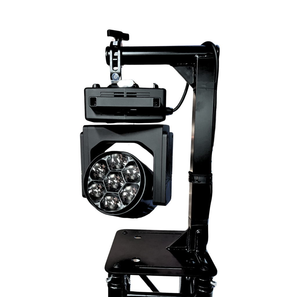 F34 Lighting HangMan Plate, with Spigots, Pins & R-Clips - Black
