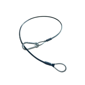 GT-A-SW-01 750mm x 3.2mm black plastic coated safety wire rated for equipment up to 10kg