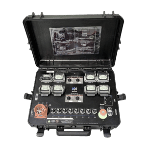 Altimate BoxMate 8-channel low-voltage hoist controller with 8 Harting connectors and individual channel controls