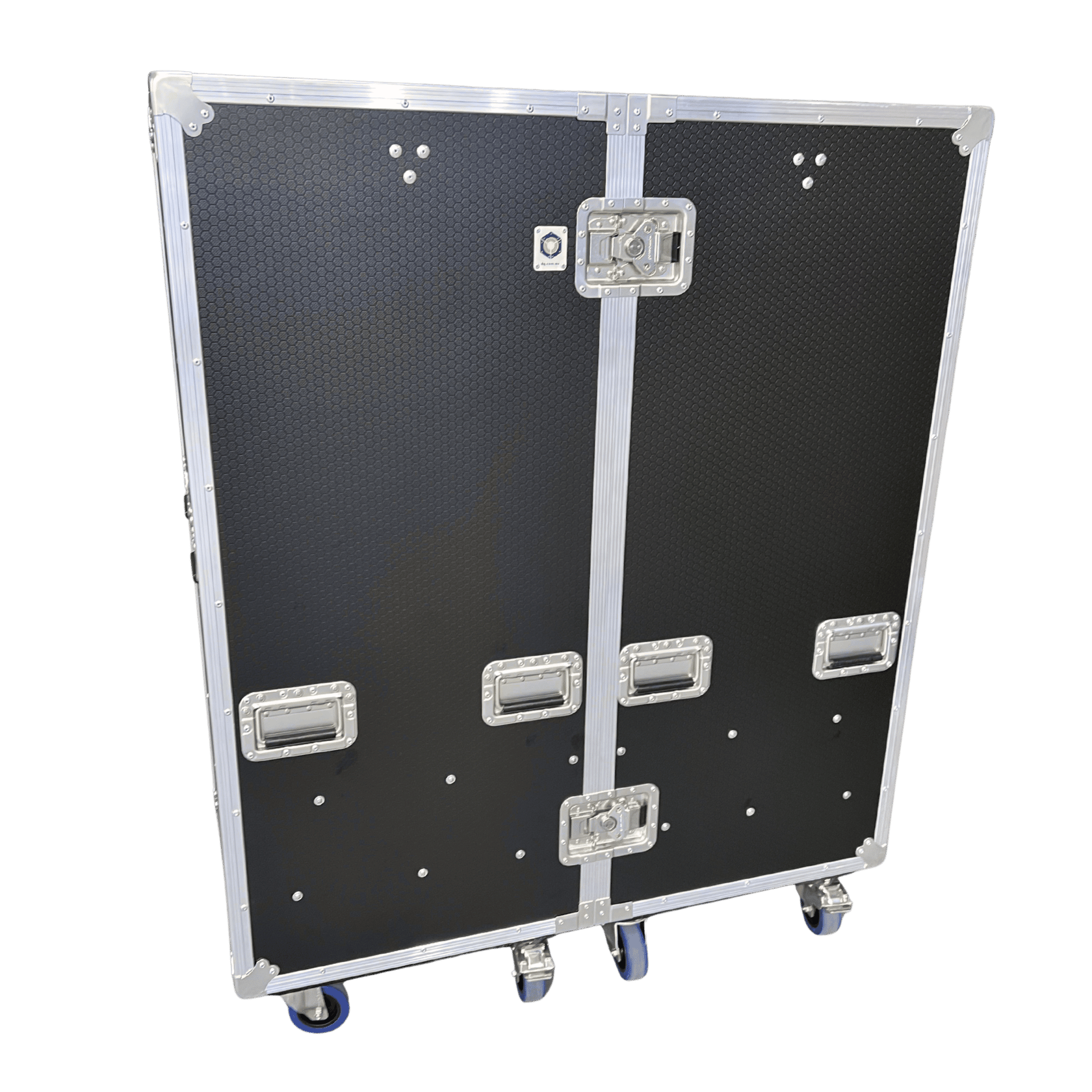 Ovation OV-RC-WAR01 detachable wardrobe road case closed with recessed handles, latches and castors