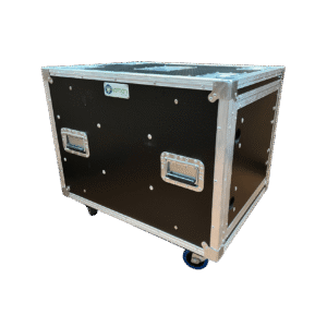 Ovation 10RU anti-vibration 19 inch rack mount case with recessed handles and castors